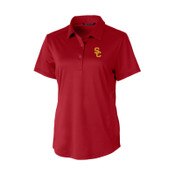 USC Trojans Women's Cardinal SC Interlock Prospect Eco Textured Stretch Recycled Polo